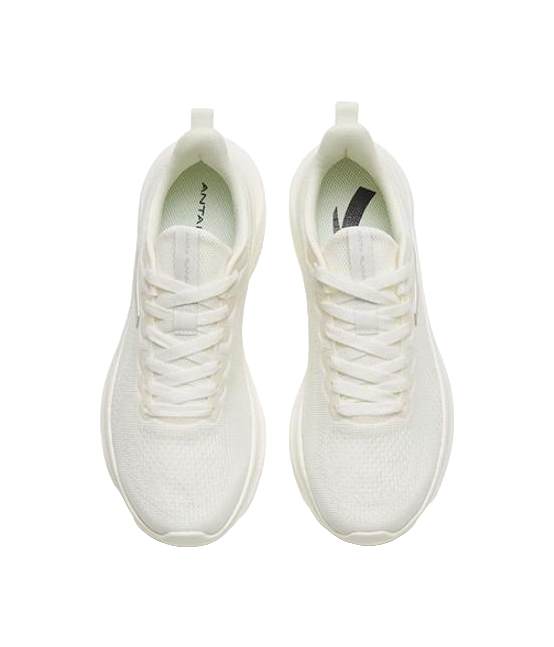 Anta Flyknit Shock Absorbers Slip Resistant Abrasion Resistant Low top Running Shoes Men's White 