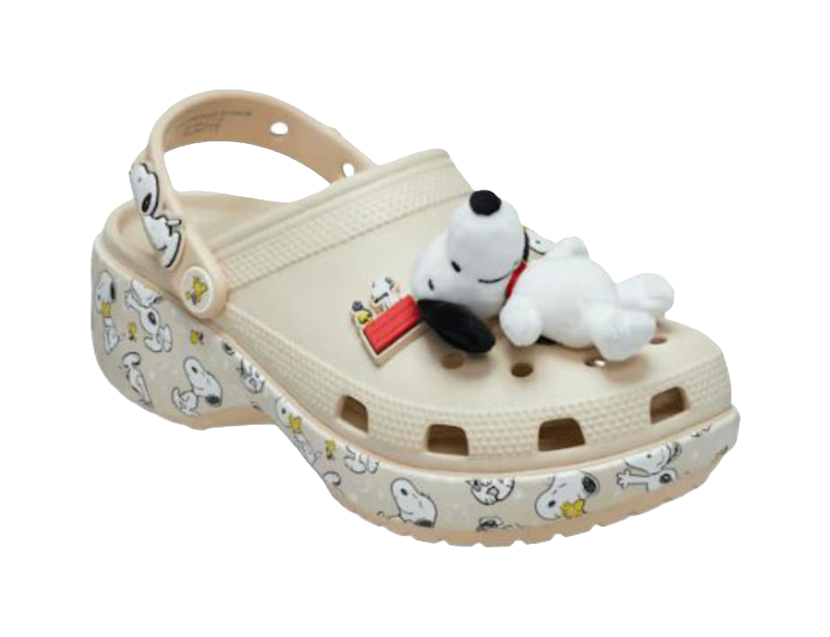 PEANUTS x Crocs Classic Platform Clog Clogs Womens Beige  vjsneaker.com