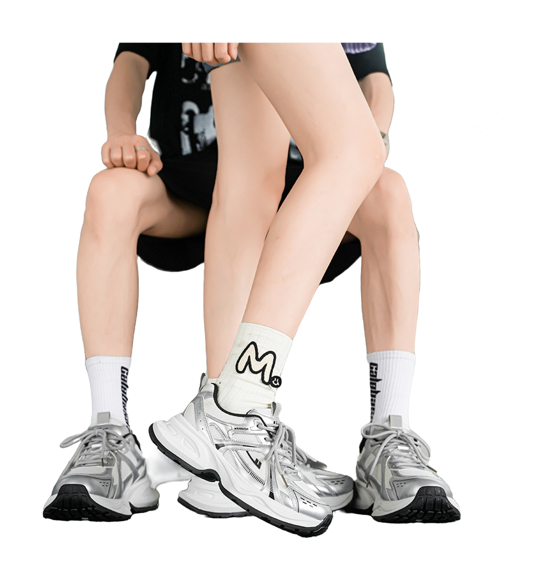 Warrior Abrasion Resistant Lightweight Height Increasing Low top Chunky Sneakers Unisex 