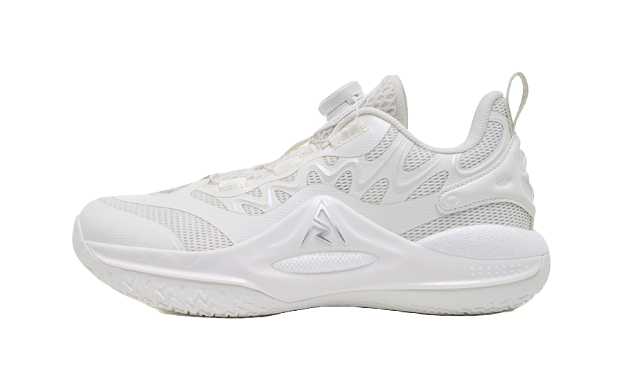 Rigorer Reeves second-generation AR2 Ghost lightweight, comfortable, fashionable, shock-absorbing, wear-resistant, breathable low cut sports basketball shoes for children in white and silver  VJSNEAKER