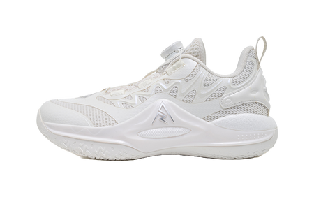 Rigorer Reeves second-generation AR2 Ghost lightweight, comfortable, fashionable, shock-absorbing, wear-resistant, breathable low cut sports basketball shoes for children in white and silver  VJSNEAKER