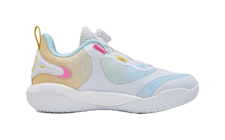 Rigorer Reeves second-generation AR2 ice cream is comfortable, versatile, trendy, anti slip, shock-absorbing, wear-resistant, low top basketball shoe powder, white and yellow children's style  VJSNEAKER