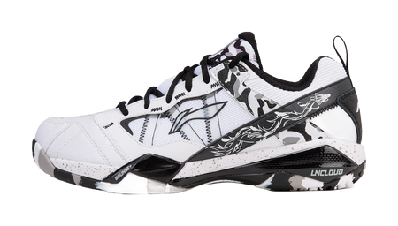 LiNing Shock Absorbers Slip Resistant Abrasion Resistant Low top Badminton Shoes Mens White Black  VJSNEAKER