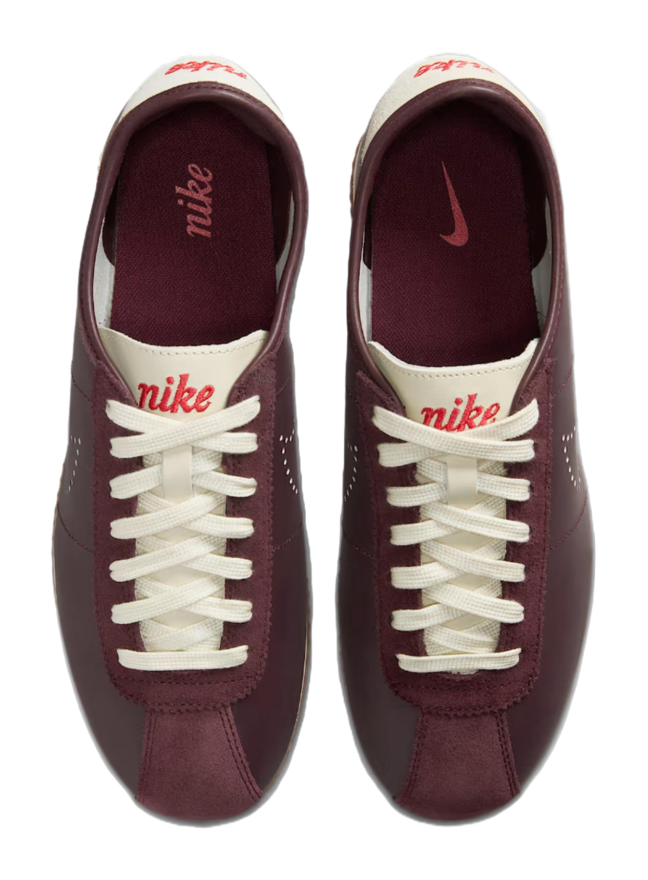 Nike Cortez Abrasion Resistant Low Top Casual Shoes Womens Burgundy  vjsneaker.com