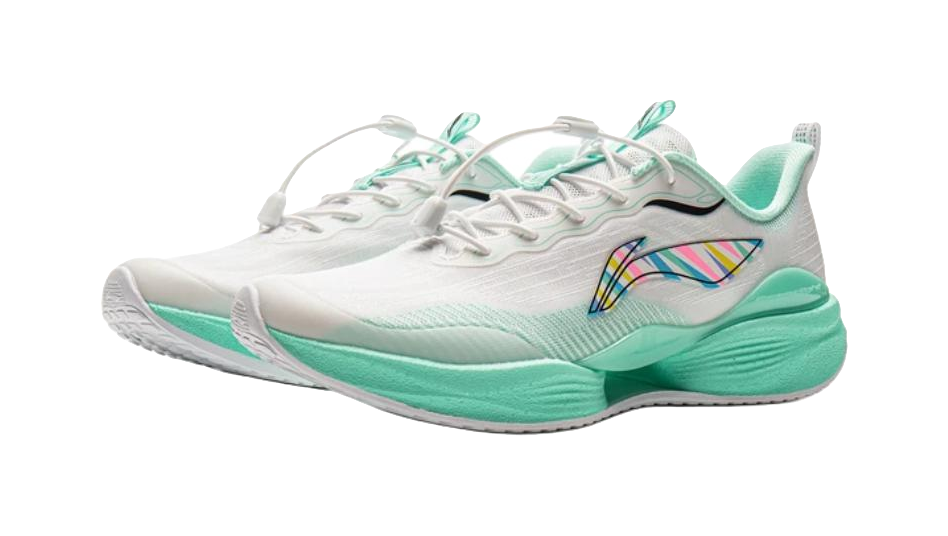 LINING YOUNG Running Rebound And Breathable Low Top Kids' Running Shoes White Green Teenagers 