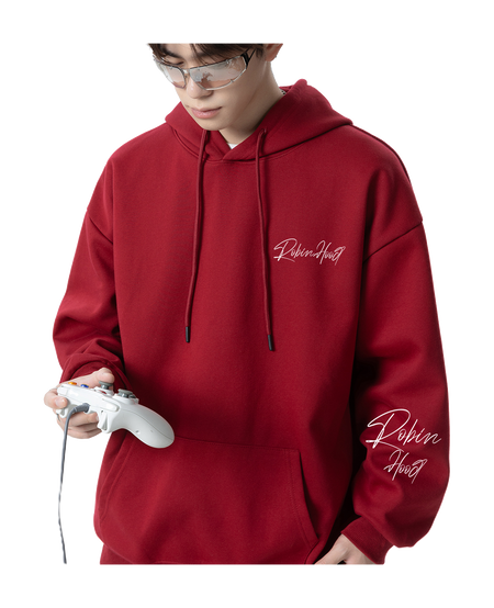 Robin Hood American Hoodie with Velvet Thick Letter Signature Personalized Style Design Feel Loose and Casual Versatile Student Party Lazy Style Hoodie for Women  vjsneaker.com
