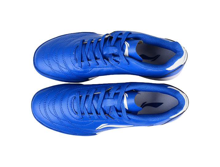 LiNing TF Long Song Collection Slip-Resistant Cushioning Wear-Resistant Low-Top Soccer Shoes Blue White Kids 