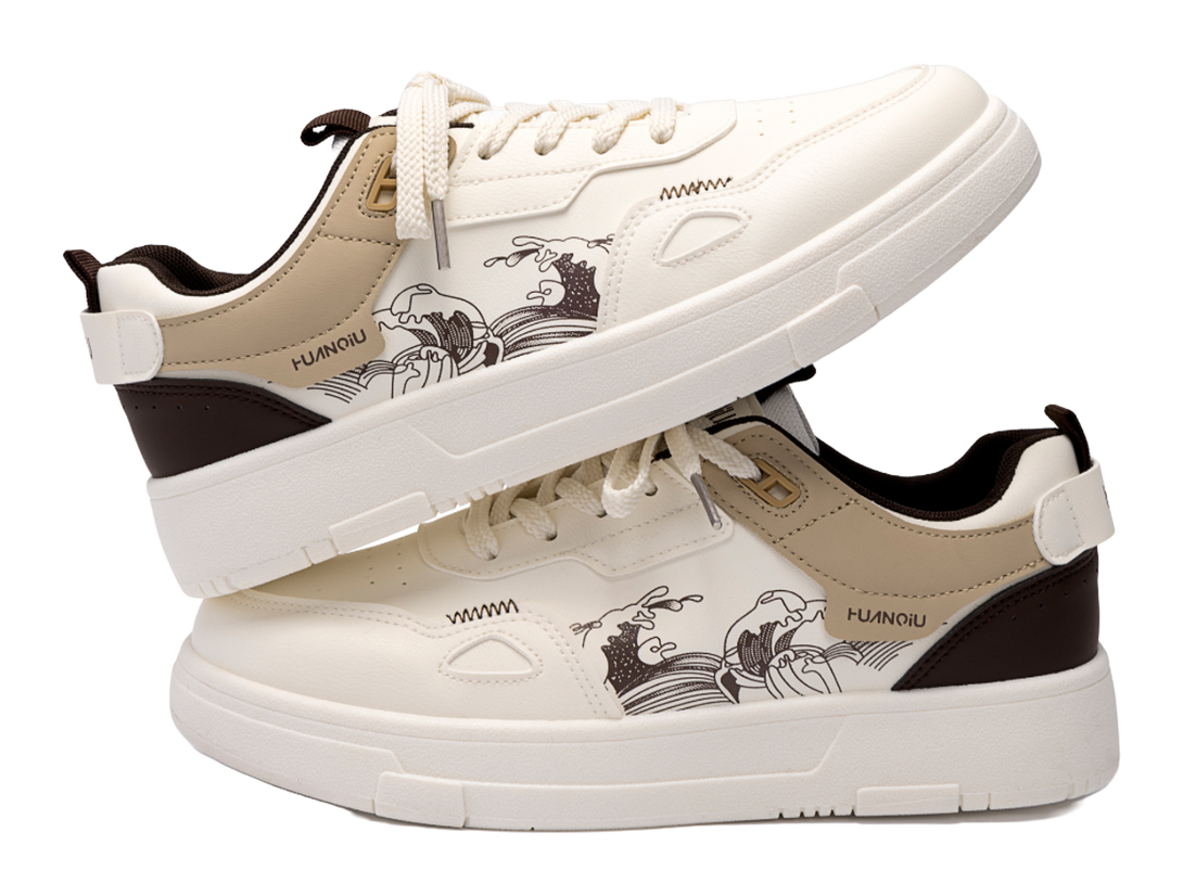 HUANQIU Coverage Slip Resistant Lightweight Height Increasing Low top Skateboard Shoes Men's 