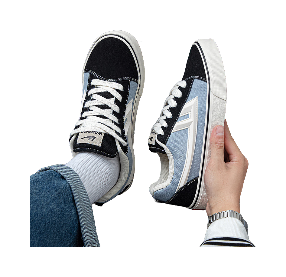 Warrior Sports Casual Wear resistant And Lightweight Low top Canvas Shoes Unisex Black Blue 