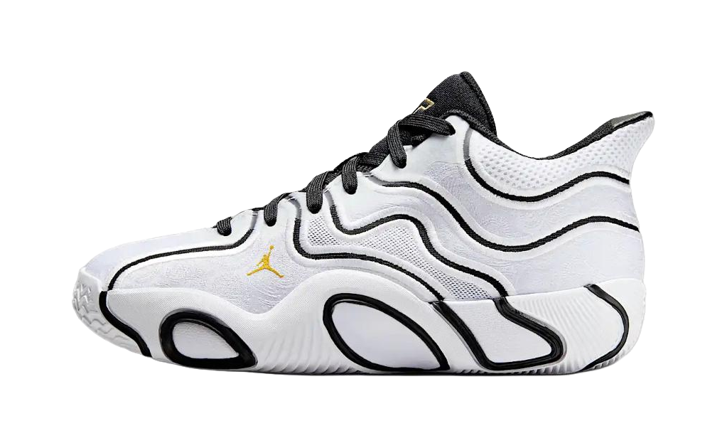 Jordan Tatum 3 Abrasion Resistant Mid Top Childrens Basketball Shoes White Black  VJSNEAKER