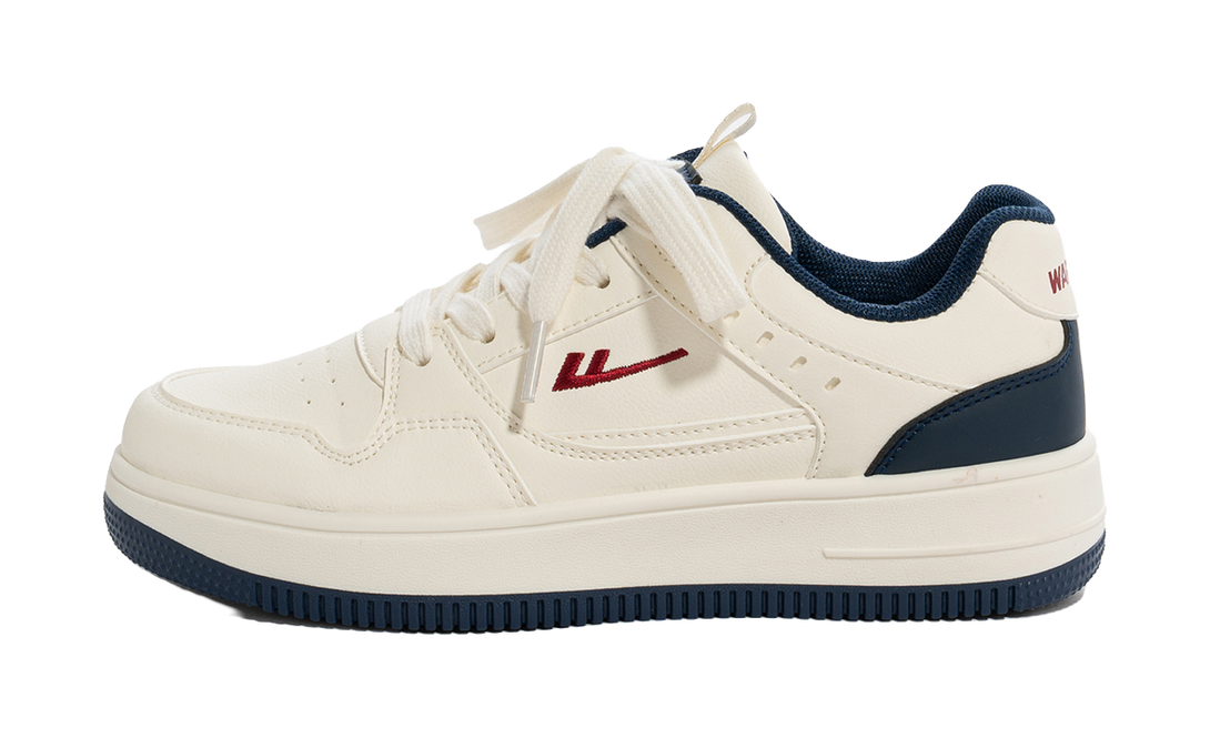 Warrior Slip Resistant, Abrasion Resistant, Lightweight Low Top Skateboard Shoes Unisex Beige Dark Blue Red 