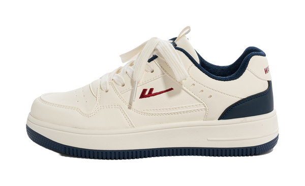 Warrior Slip Resistant, Abrasion Resistant, Lightweight Low Top Skateboard Shoes Unisex Beige Dark Blue Red 