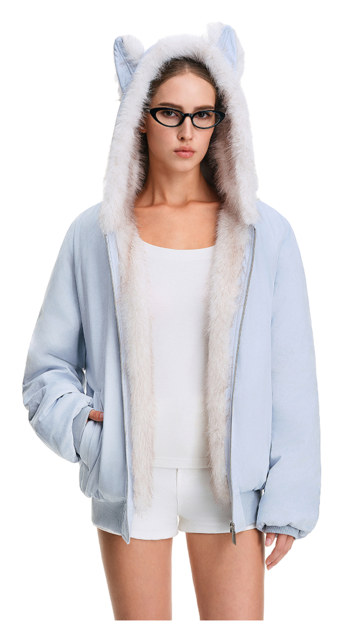 FDR Puffer Jackets Unisex Fur Collar Moderate  vjsneaker.com