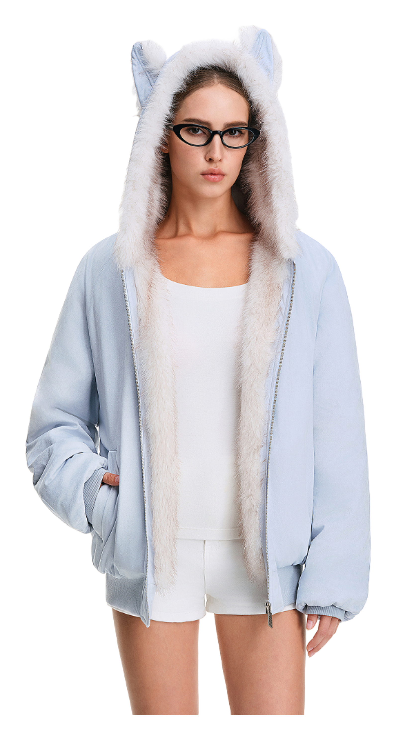 FDR Puffer Jackets Unisex Fur Collar Moderate  vjsneaker.com