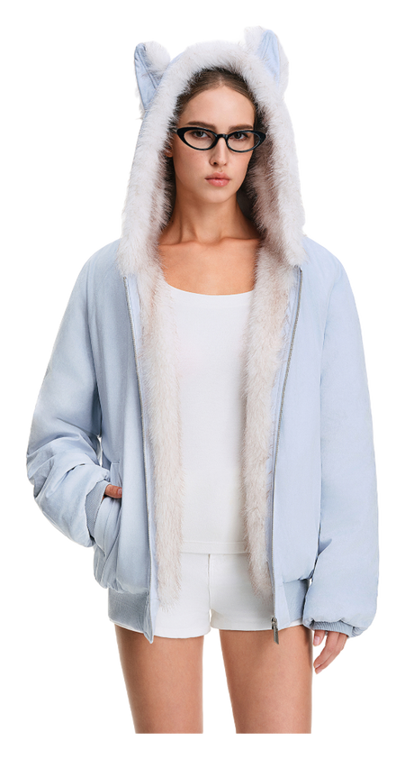 FDR Puffer Jackets Unisex Fur Collar Moderate  vjsneaker.com