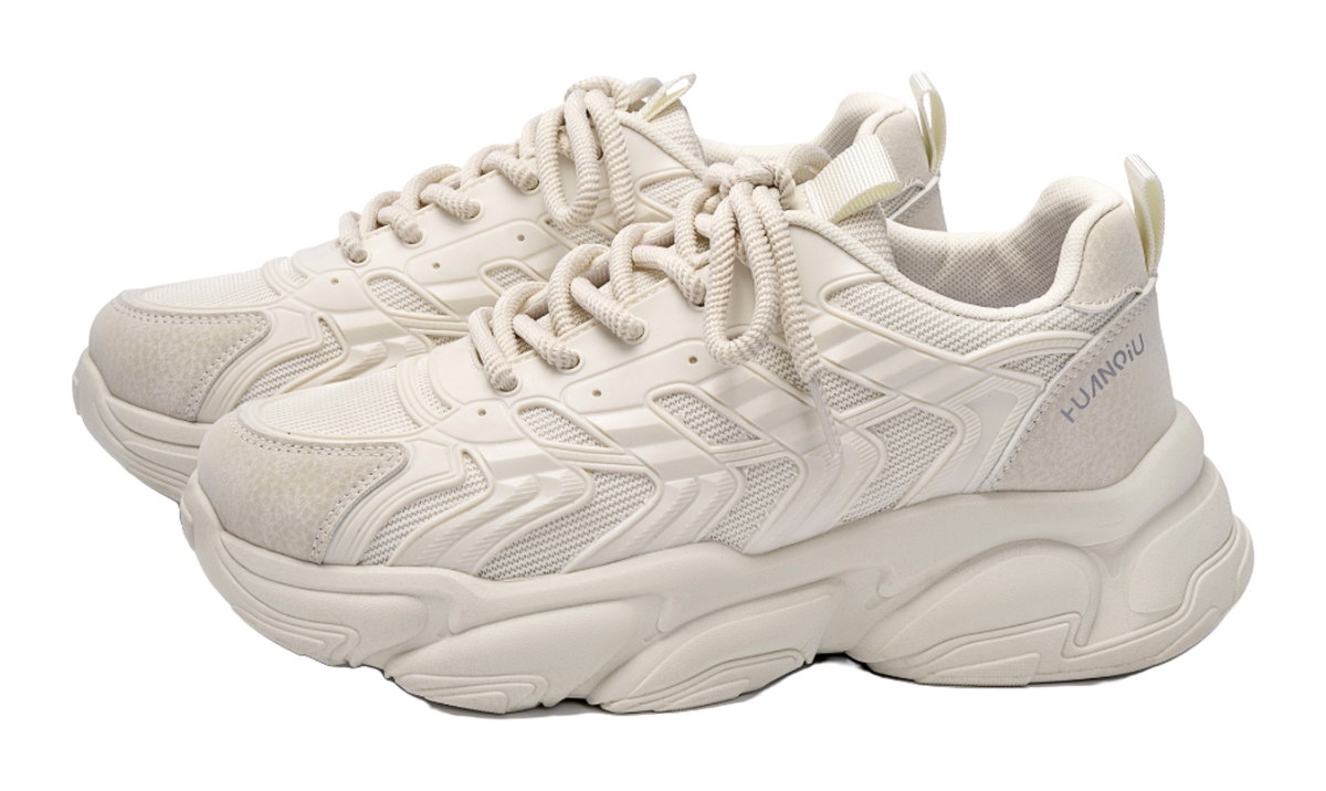 HUANQIU Slip Resistant Coverage, Lightweight, Height Increasing Low top Chunky Sneakers Mens Black  vjsneaker.com