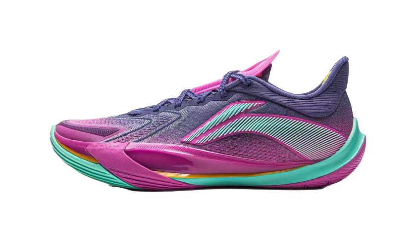 Li Ning Sonic 13v2 Basketball Shoes Mens Low top Clear Twilight Blue/Fierce Purple  VJSNEAKER
