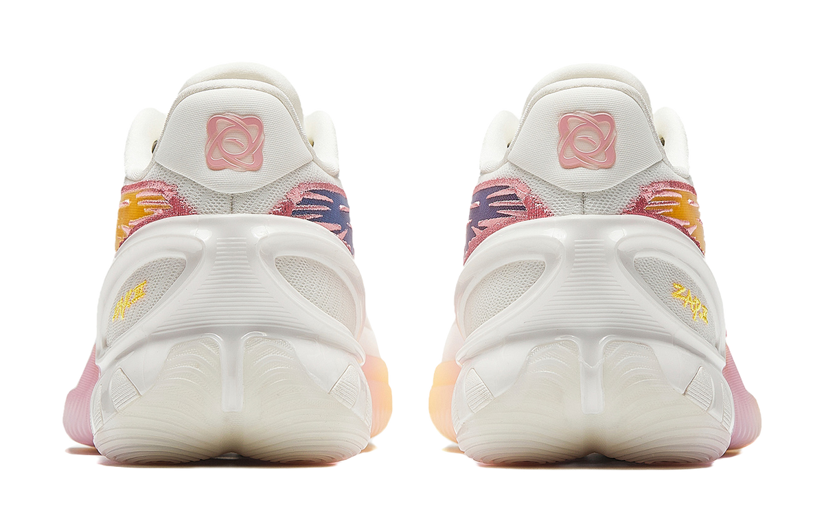 Anta Low top Basketball Shoes Mens White Pink Yellow  vjsneaker.com