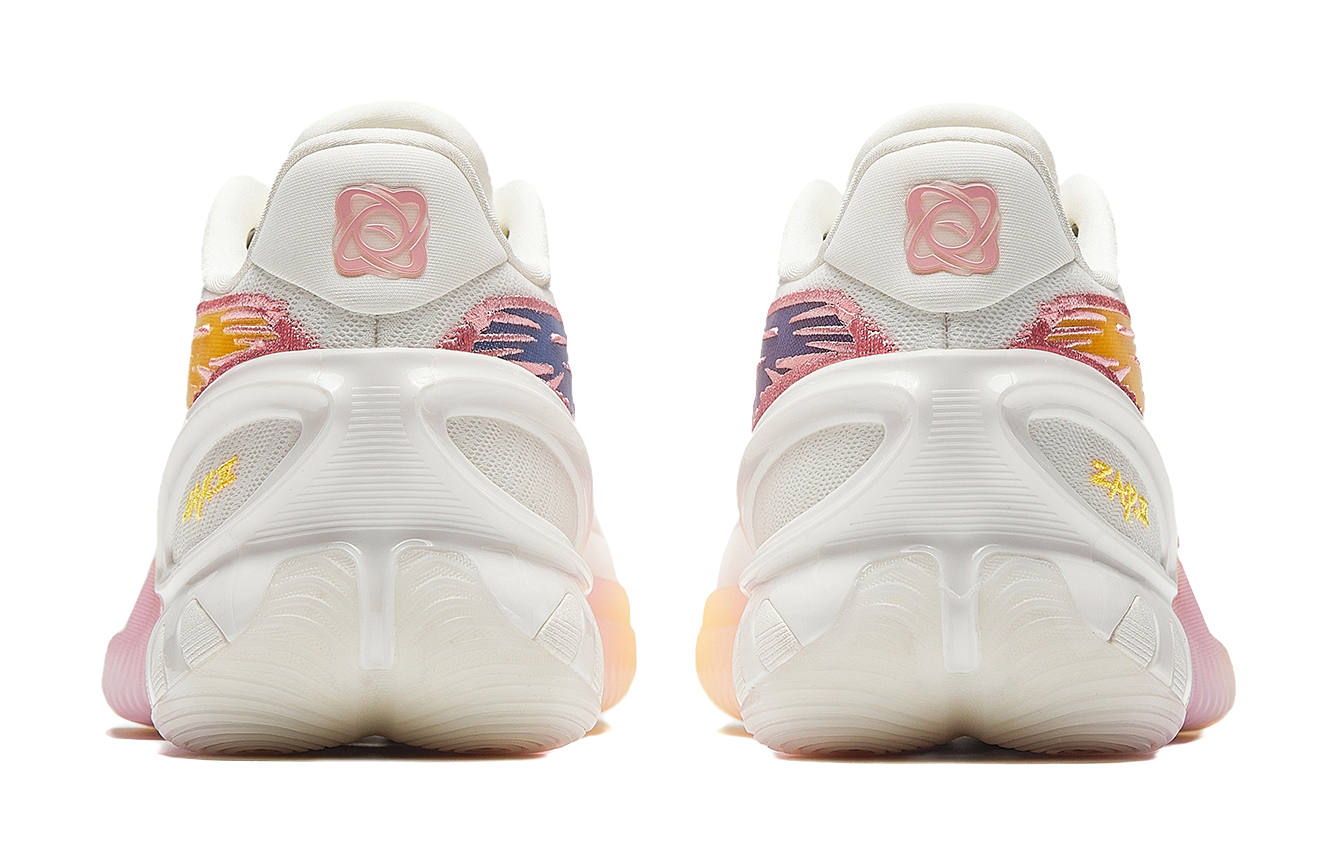 Anta Low top Basketball Shoes Mens White Pink Yellow  vjsneaker.com