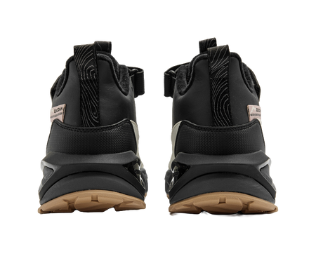 Jordan synthetic leather fabric for peak hiking with added fleece, anti slip, wear-resistant, waterproof, and warm middle cut children's outdoor shoes in black/ivory white for both men and women  VJSNEAKER