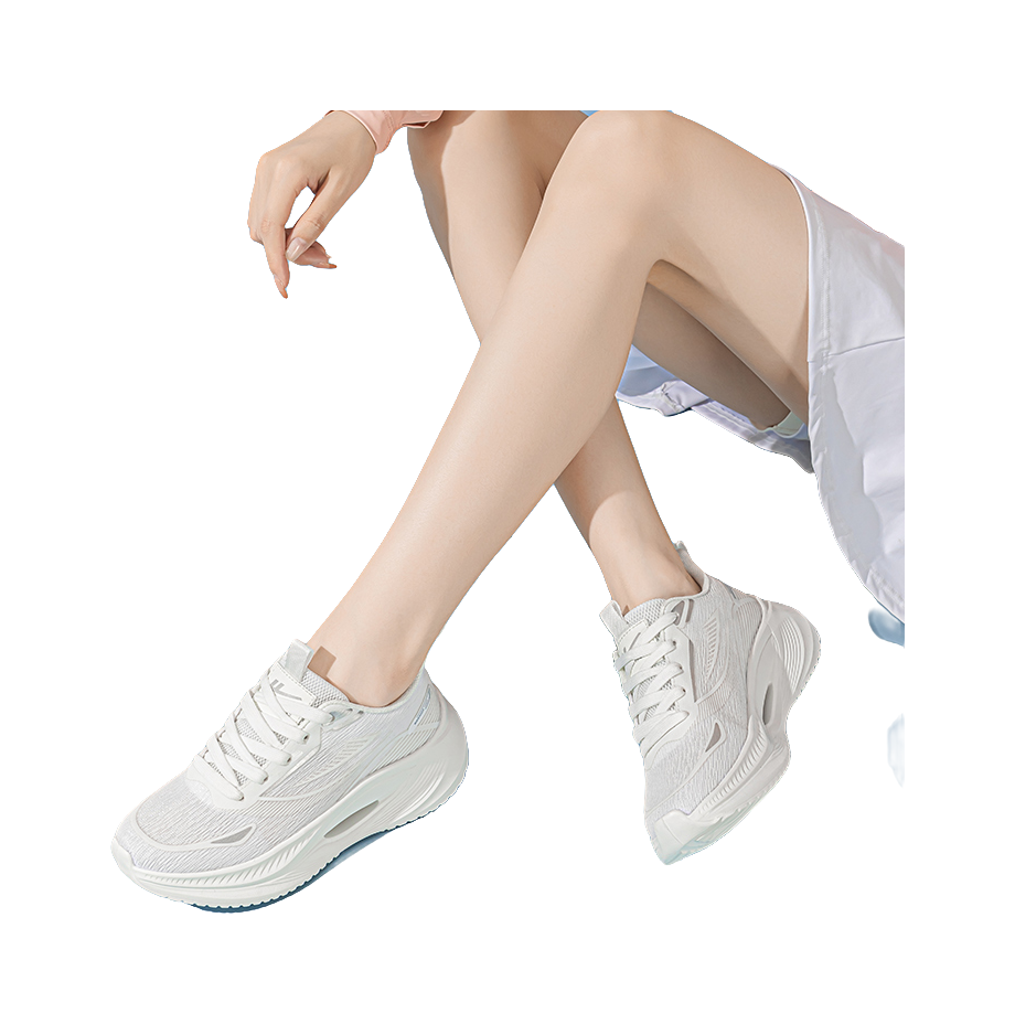 Warrior Cushioning, Slip Resistant, And Abrasion Resistant Low Top Casual Running Shoes Women's White Gray 