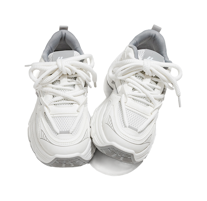 Warrior Low-Top Chunky Sneakers Women's White Gray 