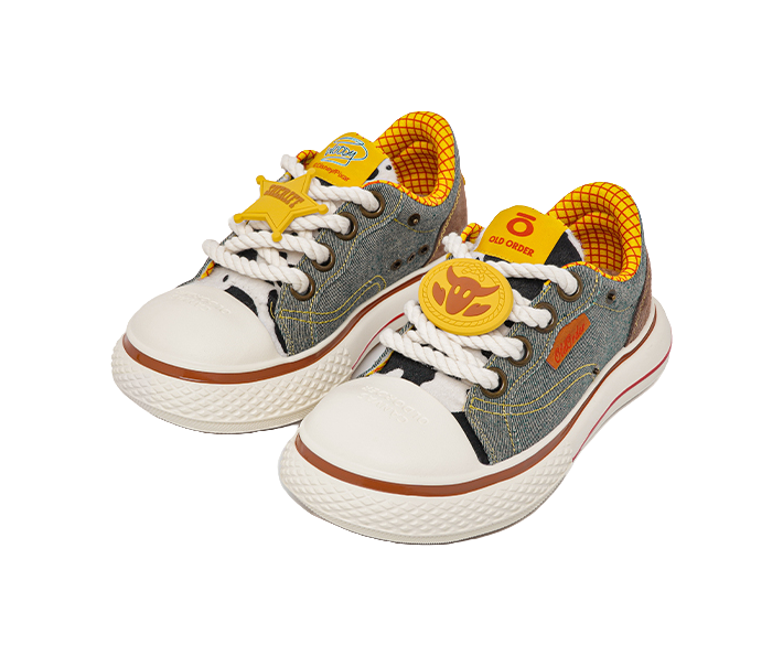 Disney X OLD ORDER Woody Big Head Shoes Height Increasing Wear-Resistant Breathable Low-Top Canvas Shoes Unisex 