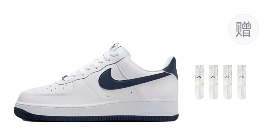 Nike Air Force 1 07 White Midnight Navy 2024  vjsneaker.com