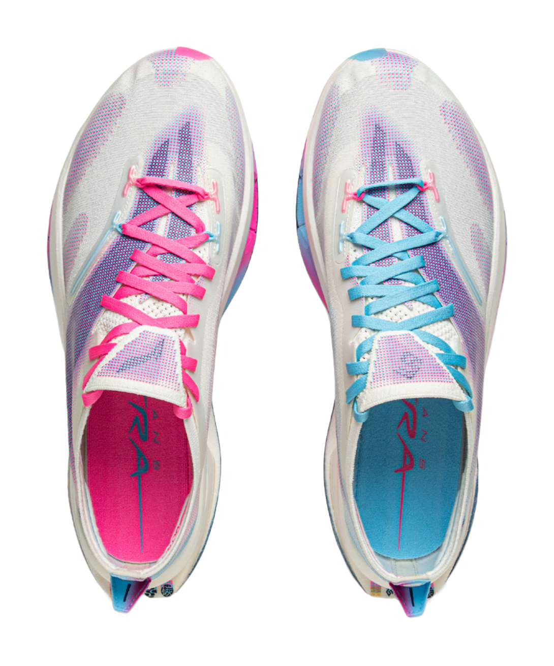 LiNing Feidian 5 ULTRA Cushioning, Slip Resistant, Rebound Low Top Running Shoes Unisex Pink Blue Mismatched 