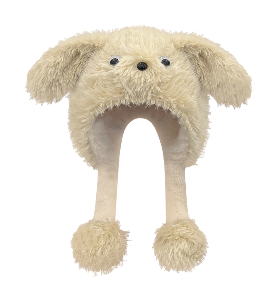 CMFY will move furry little dog ear hat, thick and cute windproof face enhancing little Lei Feng hat, polyester fiber wool hat, unisex couple's style  vjsneaker.com