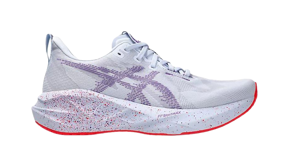ASICS NOVABLAST 5 Cushioning Breathable Support Casual Long Distance Running Sprint Running Shoes Mens White Purple  vjsneaker.com