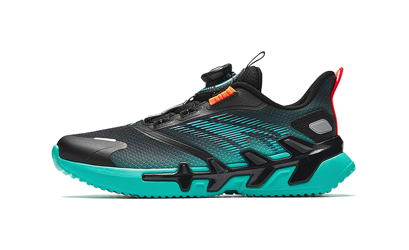 Antakids Anti Slip Wear Resistant Low Top Kids' Running Shoes Black Green Unisex 