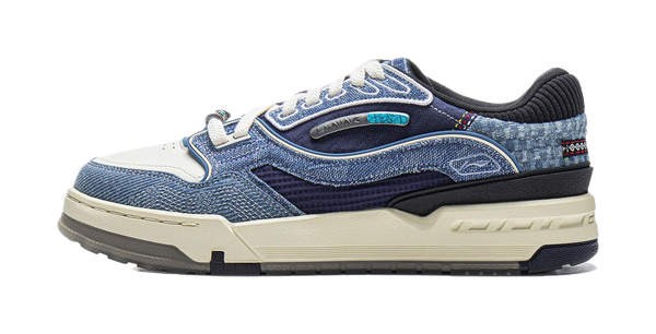 LiNing 001 BTC 3 Slip Resistant Cushioning Abrasion Resistant Lightweight Low top Skateboard Shoes Unisex Blue 