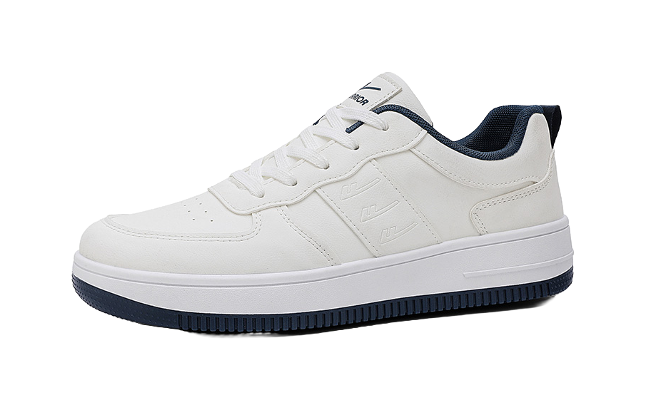 Warrior Cushioning Abrasion Resistant Lightweight Low top Skateboard Shoes Unisex White Blue 