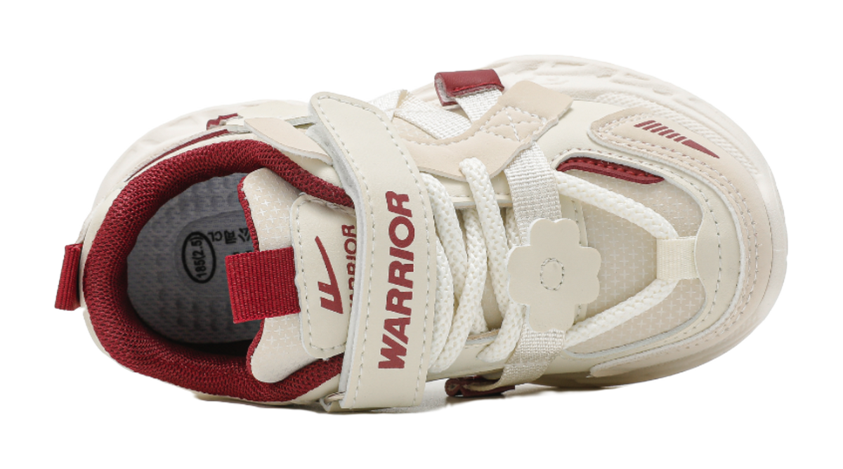 Warrior girls' sports shoes made of synthetic leather, comfortable, versatile, wear-resistant, lightweight, shock-absorbing, low top, girls' casual shoes for children  VJSNEAKER