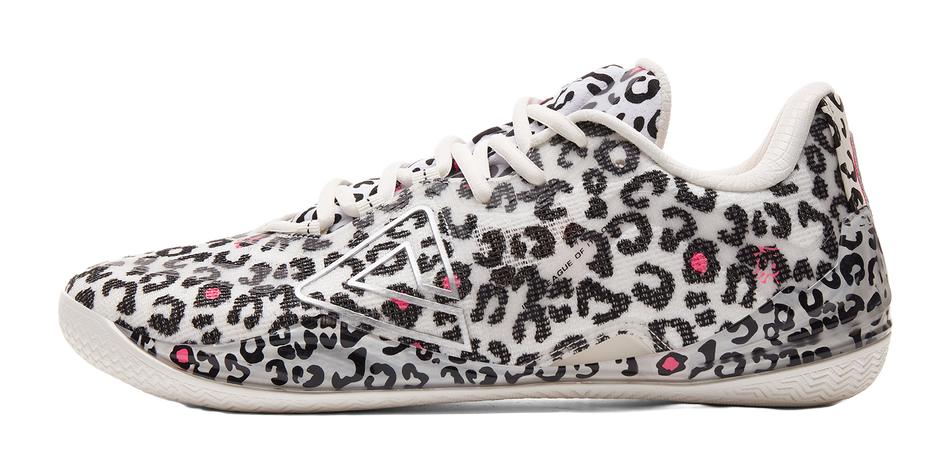 PEAK Wushuang Basketball Shoes Mens Low Top White Black Pink  VJsneaker