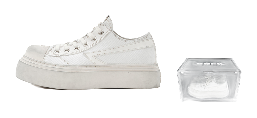 SMFK Low Top Canvas Shoes Women's Snow Mountain White 