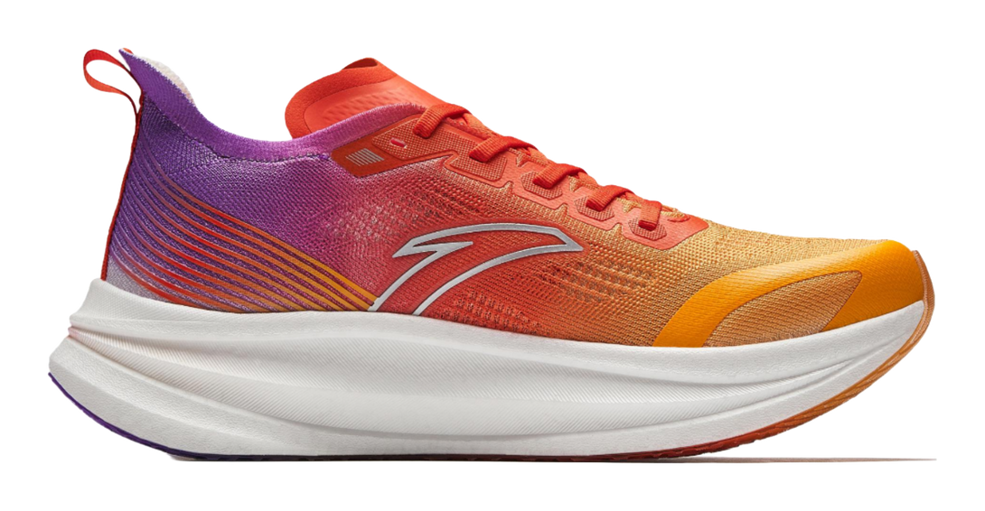 ANTA Running Shoes Men's Low top Electric Glow Golden Orange/Flame Orange Red/Half Summer Purple 