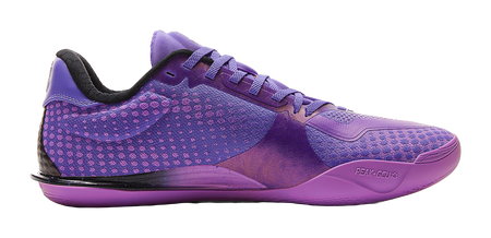 Crystal purple lace-up basketball shoe with side logo and textured upper
