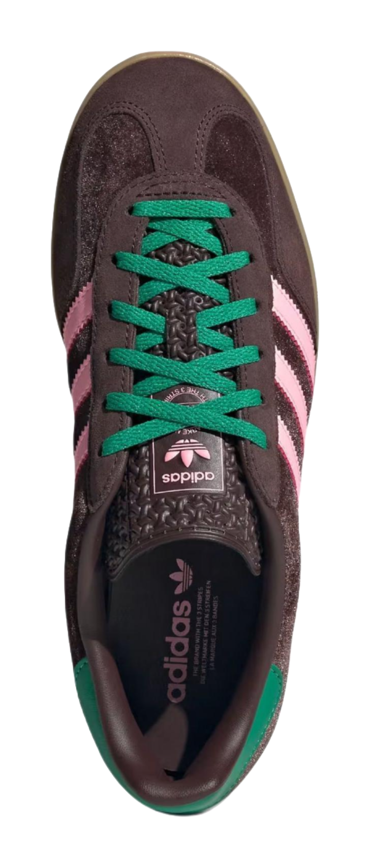 Adidas Wmns Gazelle Indoor Dark Brown Pink Green Velvet Womens  vjsneaker.com