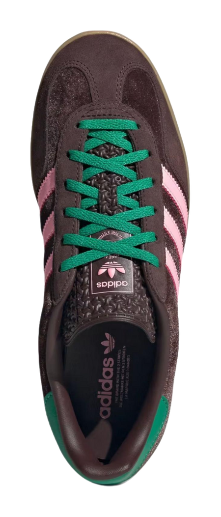 Adidas Wmns Gazelle Indoor Dark Brown Pink Green Velvet Womens  vjsneaker.com