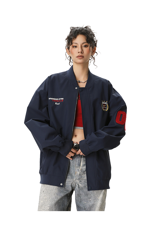 Warrior Revival Tide Cloud Sail Series Autumn and Winter Versatile Digital Loose Casual Plus Cotton Thick Long Sleeve Cotton Jacket Cotton Coat Baseball Jacket Unisex  vjsneaker.com