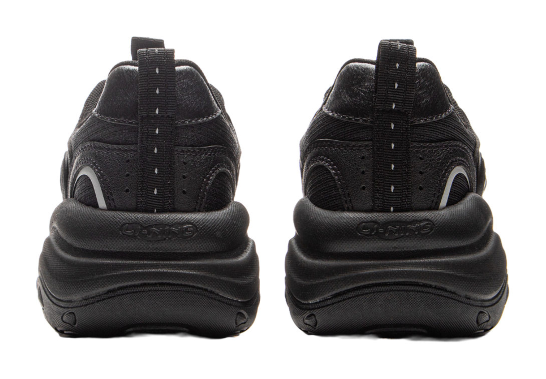 LiNing Honey Cushioning, Slip Resistant, Abrasion Resistant Support Low top Chunky Sneakers Women's Black 