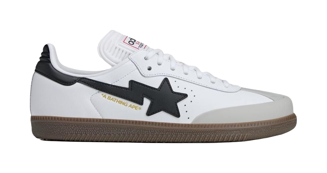 Samba Bape x Samba Adidas Originals White Black Gum  vjsneaker.com