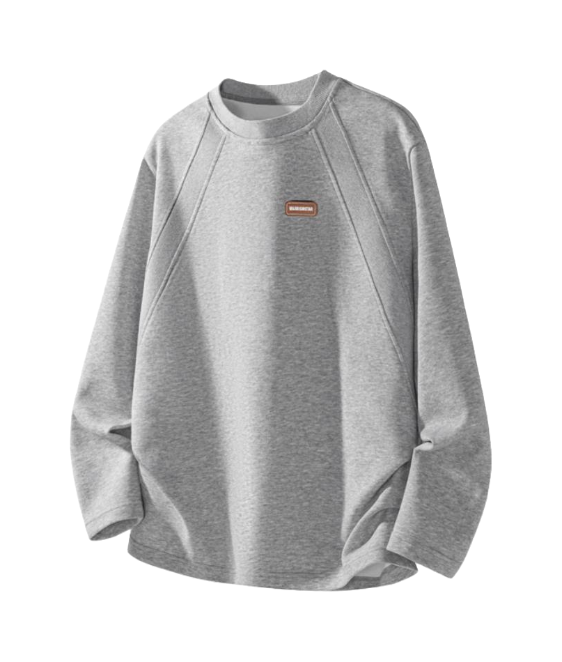 Warrior Power Simple Design Sense Autumn and Winter Plush Shoulder Hoodie Loose Inner Bottom Shirt Casual Fashion Trend Versatile Long Sleeve T-shirt Unisex  vjsneaker.com