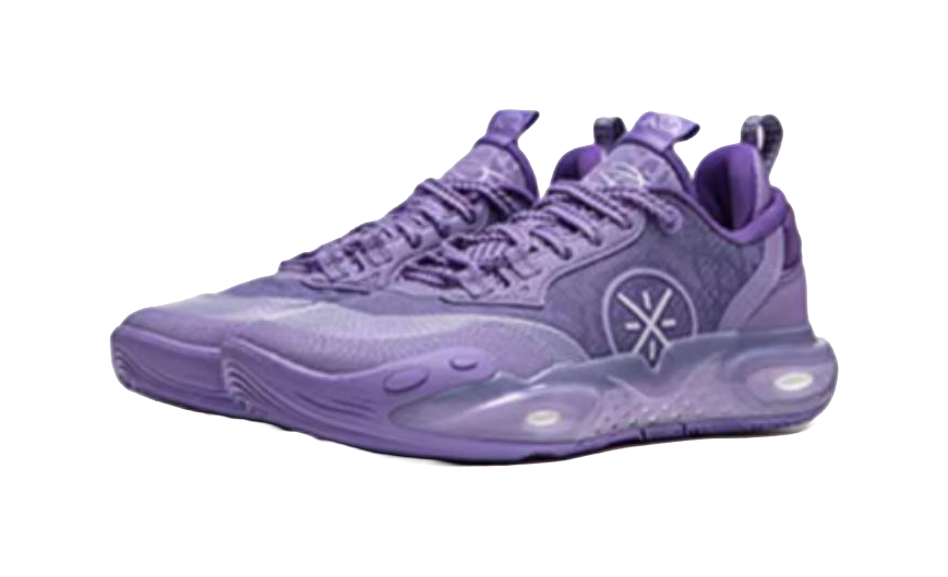 Li Ning YOUNG Slip Resistant Cushioning Low top Childrens Basketball Shoes Purple  vjsneaker.com