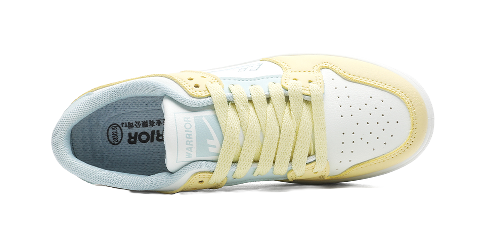 Warrior Abrasion Resistant, Lightweight, And Breathable Low top Skateboard Shoes Women's White Yellow Blue 