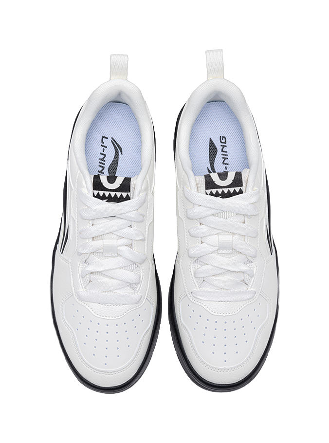 LiNing Lightweight Breathable Slip-Resistant Low-Top Skateboard Shoes Women's Ivory Black 