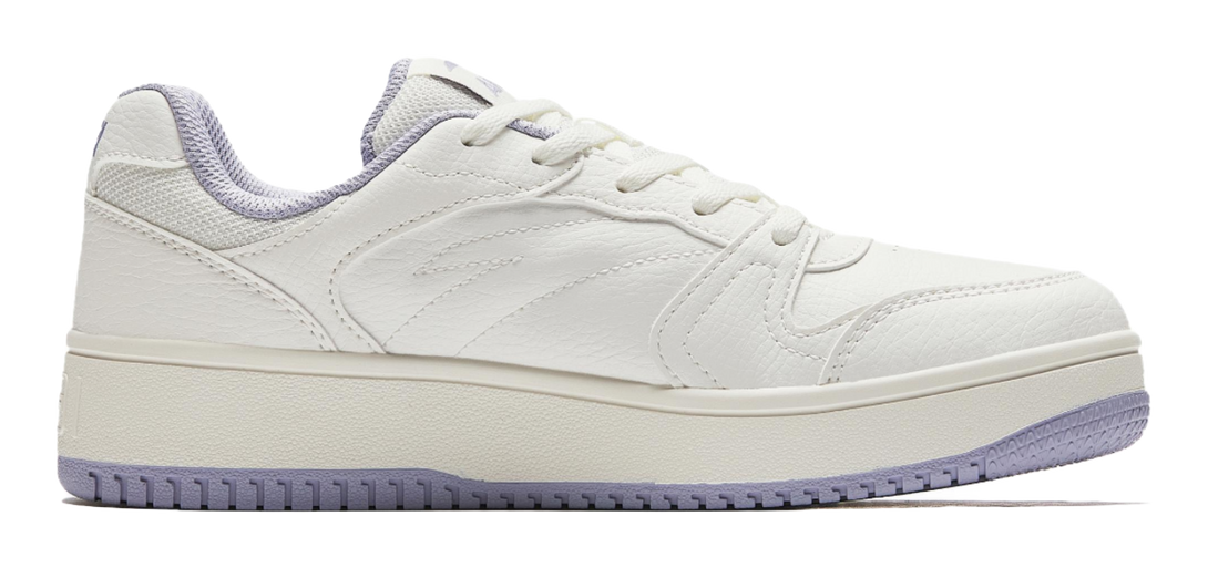Anta Original Year Slip Resistant Height Increasing Low top Skateboard Shoes Women's White Purple 