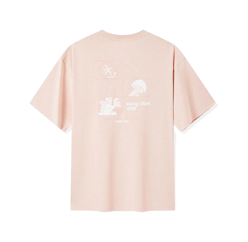 Xtep pure cotton round neck pullover, loose, casual, comfortable, soft, versatile knit T-shirt, unisex  vjsneaker.com